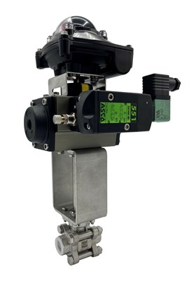 S77SR-B-FO 1/2in BSP Fail Open Pneumatic S/S Ball Valve 110V